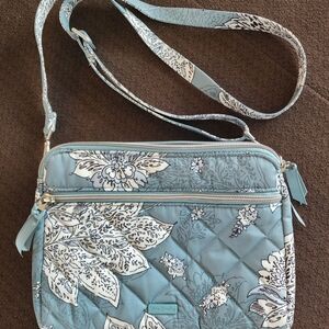 Vera Bradley Light Blue Floral Quilted Crossbody Bag